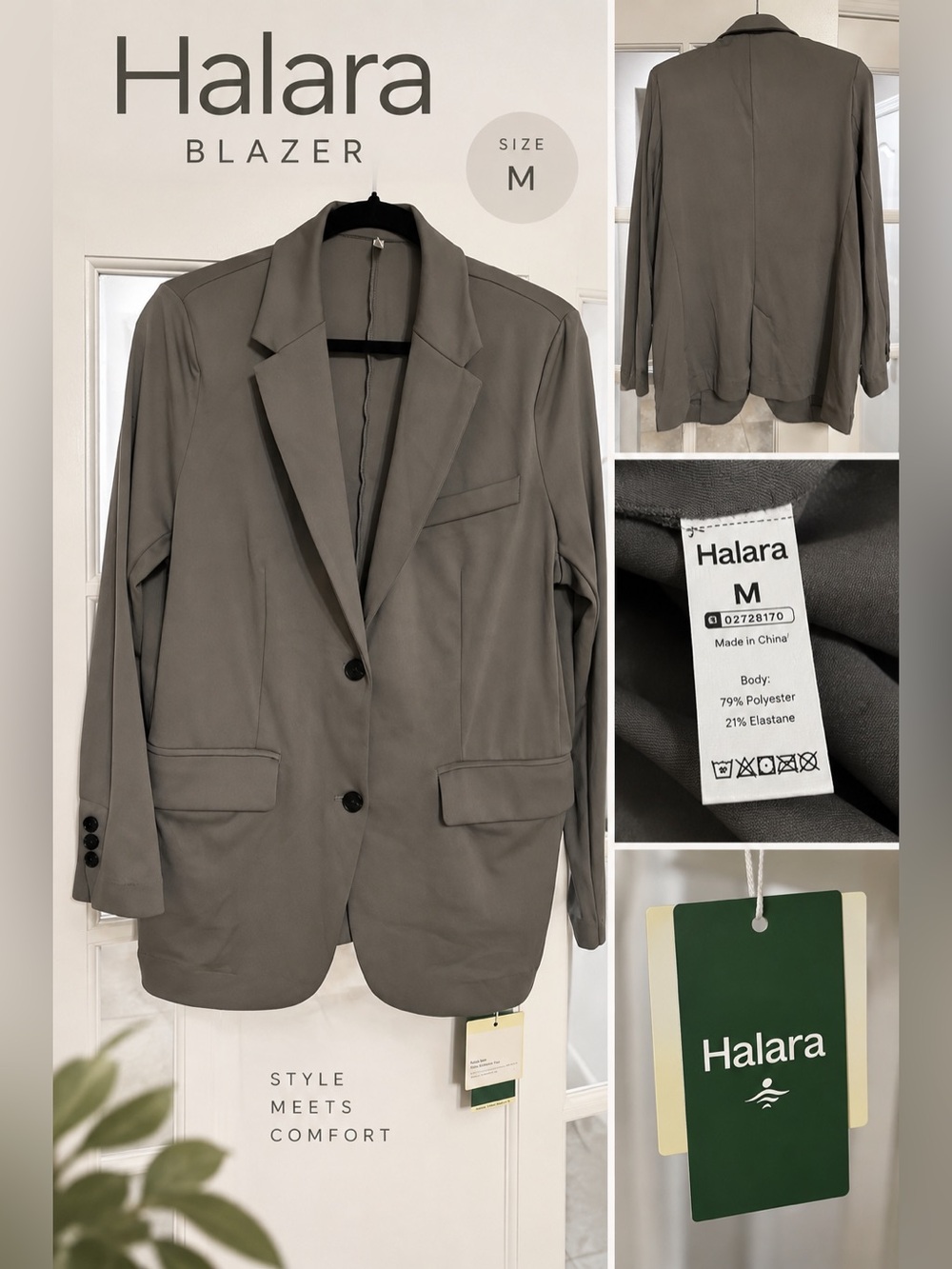 HALARA stretch Blazer with Notch Lapel size M NWT
